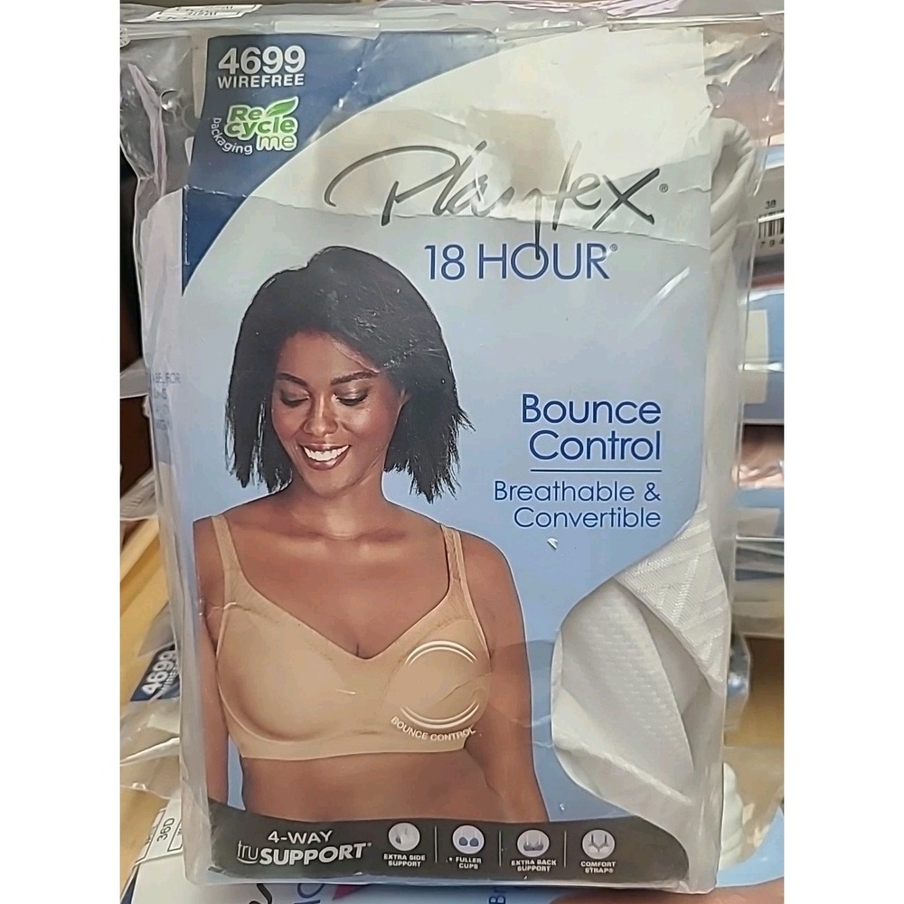 Playtex 18 Hr 4 Way Support with Bounce Control Bra (4699 Wirefree)  36D - White